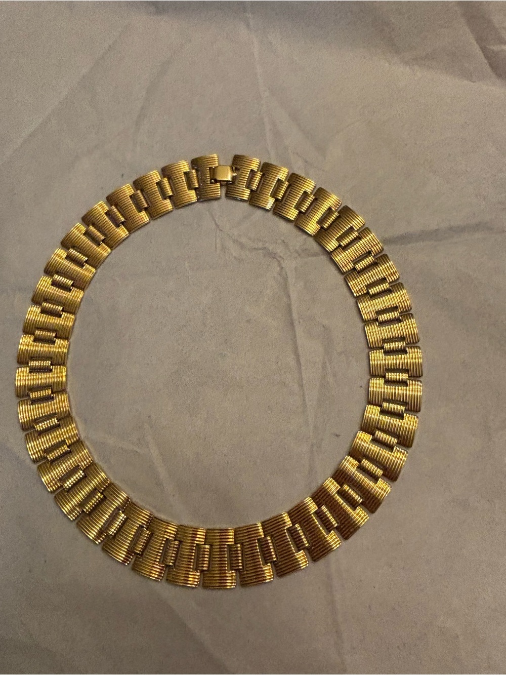 Vintage MONET Heavy Gold Link Egyptian Necklace